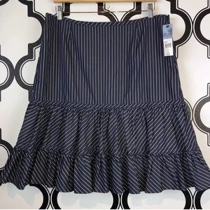 American Living Skirt Ruffles sz 12 Navy White NWT